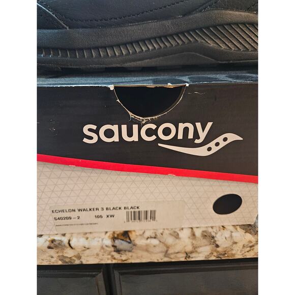 Saucony Echelon 3 Mens Walking Shoe Black/Black 10.5 Extra Wide - Picture 4 of 4